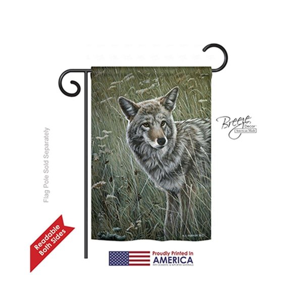 Gardencontrol Wildlife & Lodge Coyote 2-Sided Impression Garden Flag - 13 x 18.5 in. GA832107